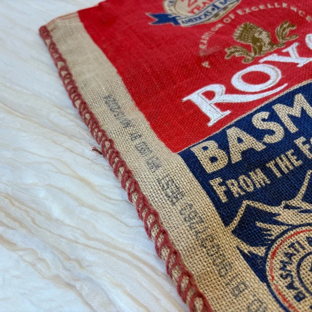 Purse Royal Basmati Rice Tote With Handles‎ and Zipper, Burlap Bag, 20 lb size